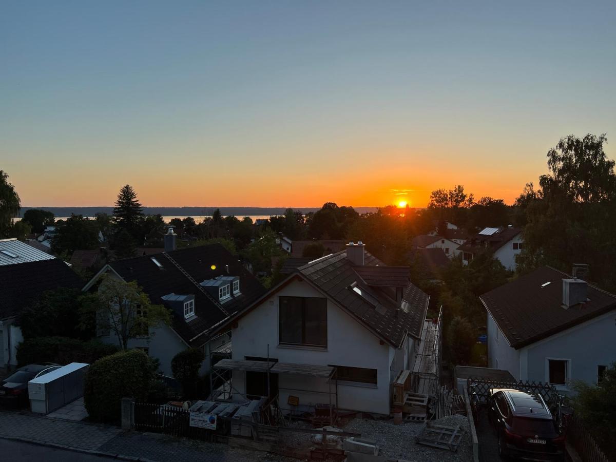 Sunset I Lakeview I Bbq Ღliboria Herrsching am Ammersee Bagian luar foto
